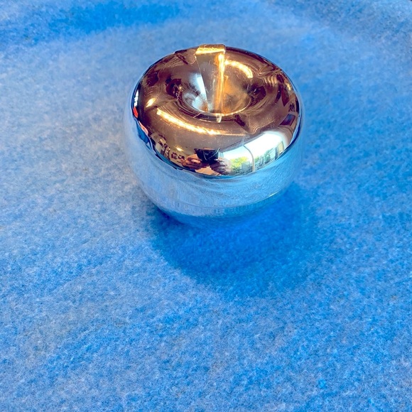 Apple Jewelry Box Hi Polish Silver Plated on Brass - Picture 2 of 6
